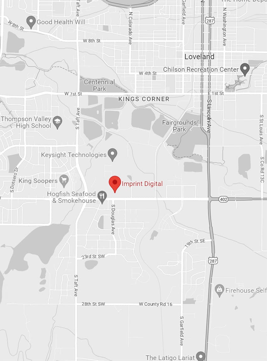 A map showing Imprint Digital's location